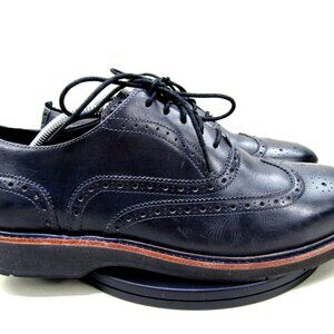Cole Haan Dress Shoes Mens 10 M Black Leather Wingtip Oxfords Lace Up Business